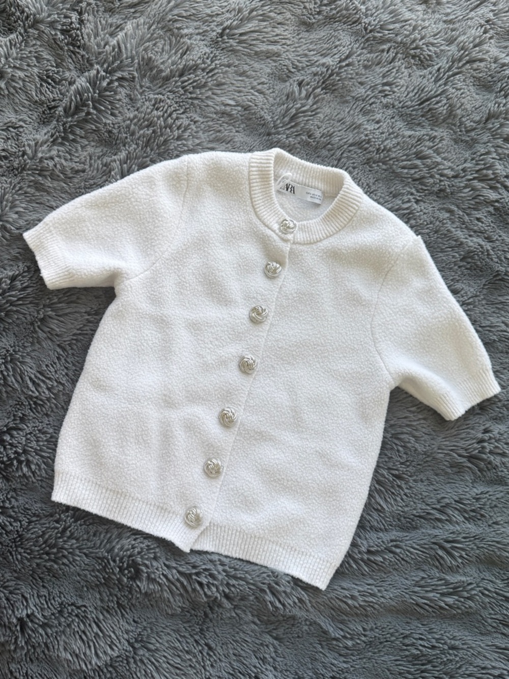 Zara knit short sleeve cardigan